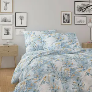 Kvalitex Bavlněné povlečení Nordic Yves modrá, 220 x 200 cm, 2 ks 70 x 90 cm