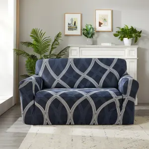 4Home Napínací potah na sedačku Elegant modrá, 190-230 cm + povlak na polštářek zdarma, 190-230 cm