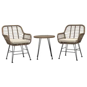 Autronic Zahradní set 1+2, kov, polyratan, přírodní, AZ-F1208 NAT