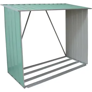Plechový přístřešek na dřevo 189 x 76 x 191cm, zelená
