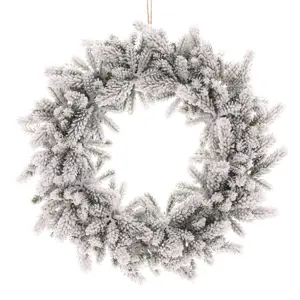 Umělý zasněžený věnec z jehličí, pr. 30 cm