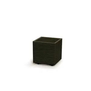 Květináč MADERA SQUARE ECO WOOD 28,8 cm, tmavě hnědá, S