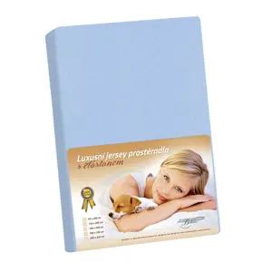 Bellatex Jersey prostěradlo s elastanem modrá, 100 x 200 cm