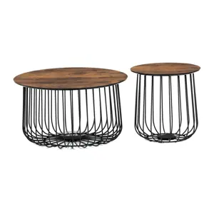 Sada konferenčních stolků, staré dřevo, 2 ks