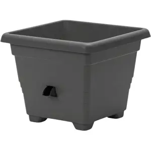 Plastia Květináč samozavlažovací BERGAMOT, antracit, 35 x 35 cm