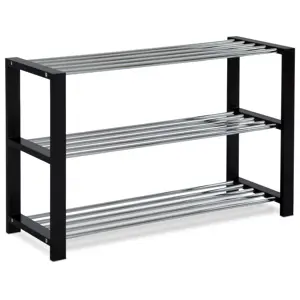 Botník 3 patra, černá, 80 x 30 x 50 cm, 3 patra