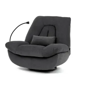 Polohovací elektrické křeslo se zabudovaným ovládáním, šedá