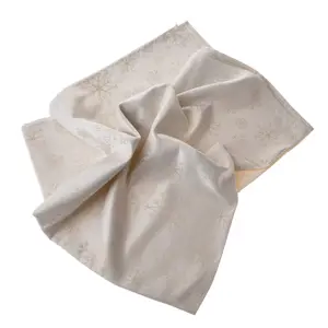 Vánoční Ubrus voděodolný Vločky zlatá, 140 x 140 cm