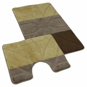 Kvalitex Sada koupelnových předložek Helga hnědá, 60 x 100 cm, 60 x 50 cm