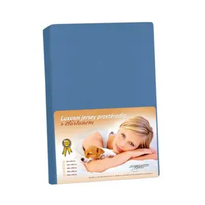 Bellatex Jersey prostěradlo s elastanem tm. modrá, 140 x 200 cm