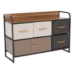 Komoda s látkovými šuplíky HAZEL TYP 4, hnědá, S