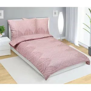 Bellatex Saténové povlečení Ornament starorůžová, 140 x 220 cm, 70 x 90 cm