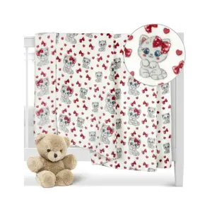 Bellatex Dětská přikrývka Kočička růžová, 100 x 150 cm