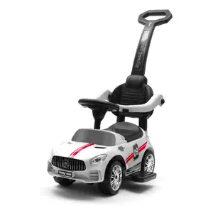 Dětské odrážedlo se zvukem a vodící tyčí Baby Mix RACER bílé