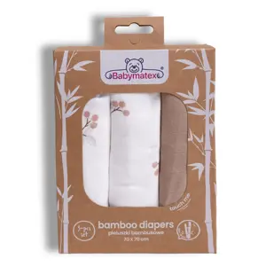 Babymatex Bambusové pleny Maliny, 70 x 70 cm, sada 3 ks