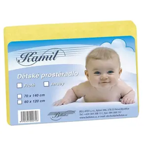 Bellatex Dětské froté prostěradlo, žlutá, 60 x 120 cm