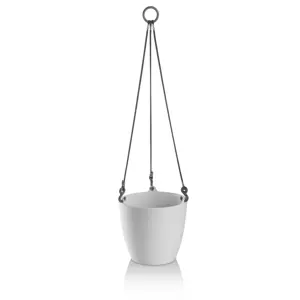 Plastkon Závěsný květináč ARIELLA 18 cm, ledově bílá