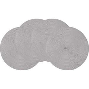 Altom Prostírání Straw šedá, pr. 38 cm, sada 4 ks
