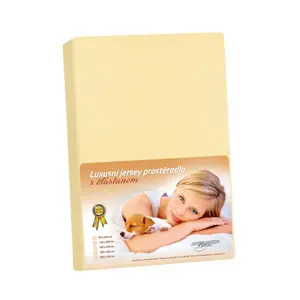 Bellatex Jersey prostěradlo s elastanem vanilková, 90 x 200 cm