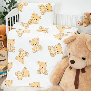 4Home Dětské bavlněné povlečení do postýlky Teddies, 100 x 135 cm, 40 x 60 cm
