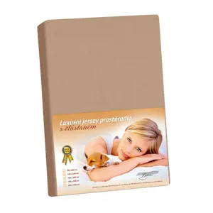 Bellatex Jersey prostěradlo s elastanem kávová, 200 x 220 cm