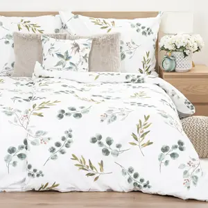 4Home Bavlněné povlečení Eukalyptus, 220 x 200 cm, 2 ks 70 x 90 cm