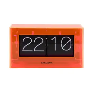 Karlsson 5976OR designové nástěnné/stolní překlápěcí hodiny oranžová, 21 cm