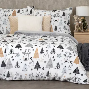 4Home Povlečení mikroflanel Nordic forest, 140 x 220 cm, 70 x 90 cm