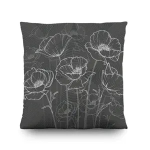 AG Art Polštářek Šedé máky, 45 x 45 cm