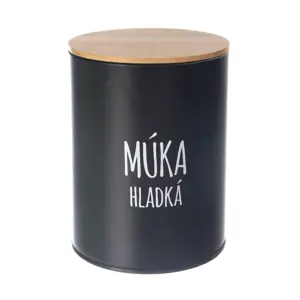 Dóza plech/bambus pr. 13 cm Múka hladká BLACK SK