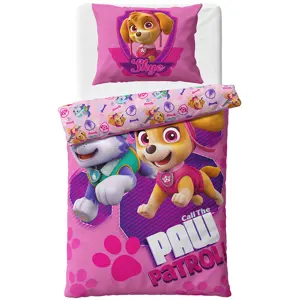 Carbotex Mikroplyšové povlečení Tlapková Patrola Odvážné záchranářky, 140 x 200 cm, 70 x 90 cm