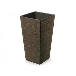 Květináč FURU SQUARE ECO WOOD s vkladem 39,5 cm, tmavě hnědá, L