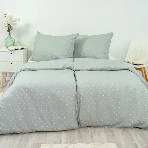 Stanex Krepové povlečení Šedý puntík, 140 x 200 cm, 70 x 90 cm