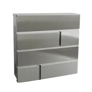 Poštovní schránka BRICKS 370 x 370 x 105 mm, nerez
