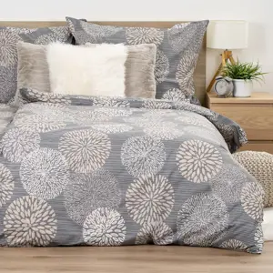 4Home Bavlněné povlečení Grey Petals, 220 x 200 cm, 2 ks 70 x 90 cm