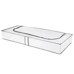 Compactor Nízký textilní úložný box Compactor Life, 108 x 45 x15 cm, šedo-bílý
