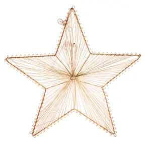 Kovová závěsná svítící hvězda Golden Glow, 30 x 29 cm, 10 LED