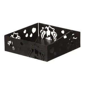 Autronic Kovový odkladač na ubrousky čtvercový Kočky, černá