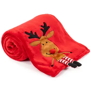 4Home Vánoční deka Happy Reindeer, 150 x 200 cm