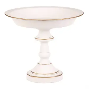 Aranžovací kovová mísa na stojanu 26 cm, bílá, 26 cm