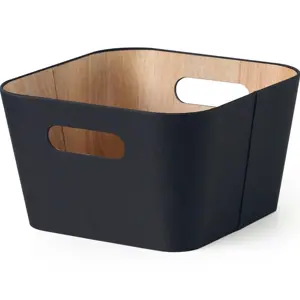 Kitchisimo Sada 2 úložných košíků 27 × 27 × 16 cm, černá, M