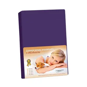 Bellatex Jersey prostěradlo s elastanem švestková, 180 x 200 cm