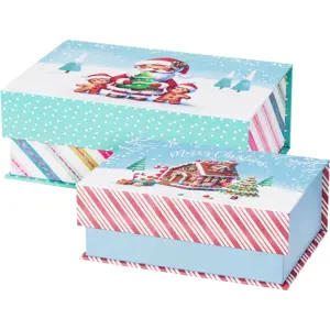 Sada 2 vánočních krabic Cookieman proužky