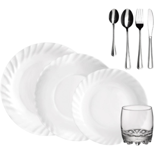 Bormioli Rocco 48dílná jídelní sada s příbory Prima & Hanna