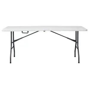 Autronic Zahradní stůl, kov, plast, bílá, AZ-K1002 WT