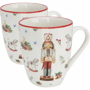Sada 2 porcelánových hrnků Louskáček 320 ml
