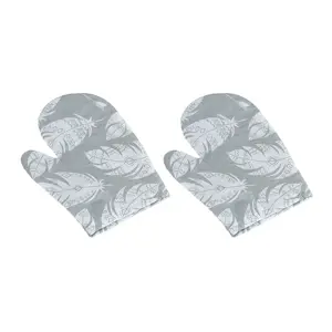 Bellatex Kuchyňská chňapka Pírko šedá, 28 x 18 cm, 2 ks