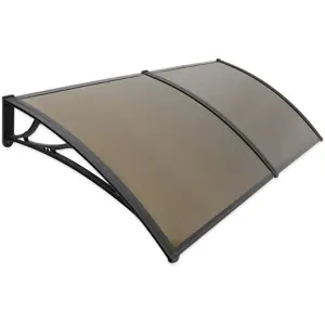 Dveřní vchodová stříška hnědá, 100 x 200 cm, nedělená