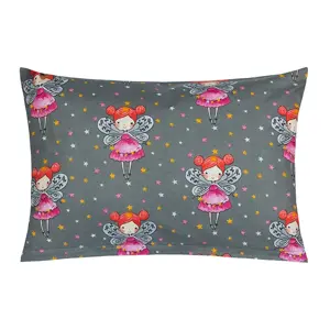 Bellatex Polštářek VIOLA Víly na šedé, 40 x 60 cm