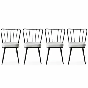 Sada jídelních židlí Yildiz White and Black, 4 ks, 4 ks